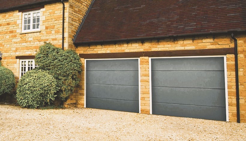 Two Grey Garage Doors